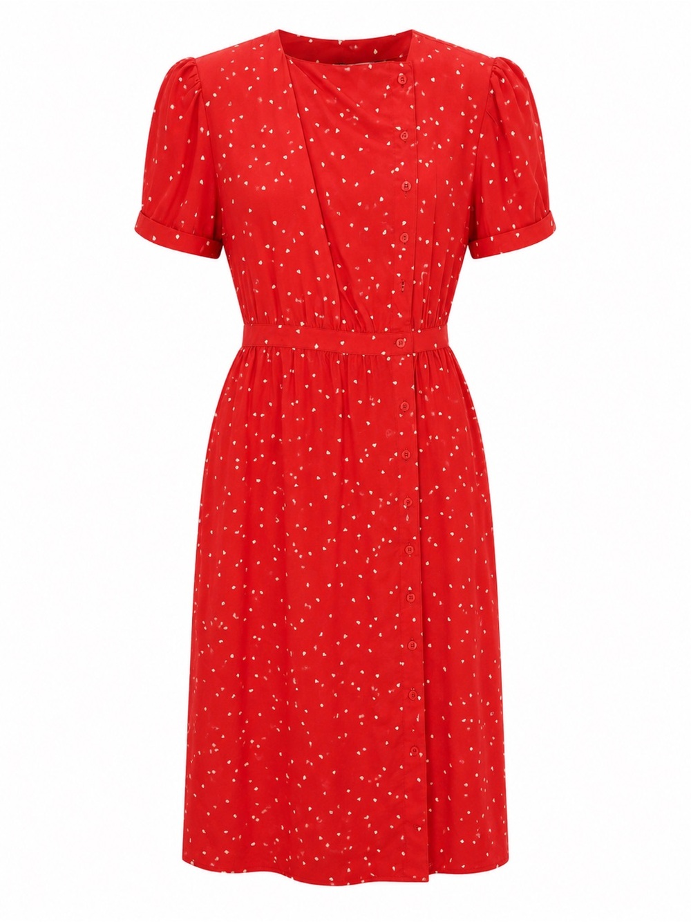 Maggy London Red Polka Dot Midi Dress